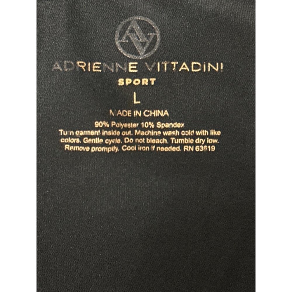 Adrienne Vittadini Sport Black Tank Top LG Stretchy Cross Back Yoga Fitness Top - Picture 8 of 9